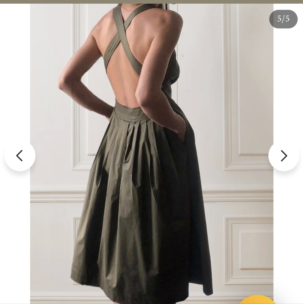 Apron dress olive green